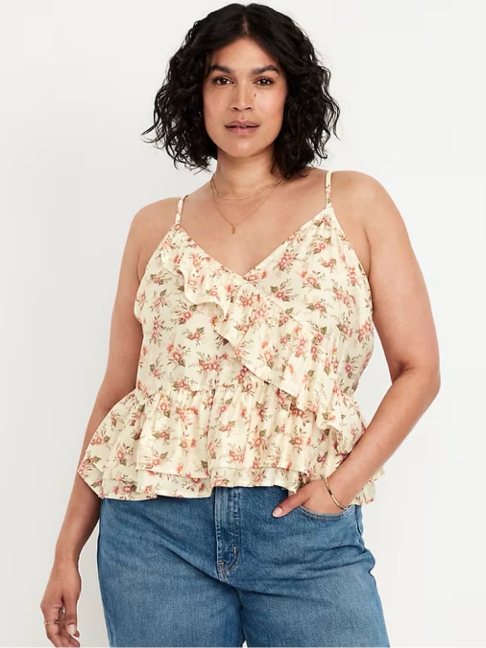 NWT Old Navy Women’s Ruffle Cami Floral Summer Cottage Boho Feminine Size XL